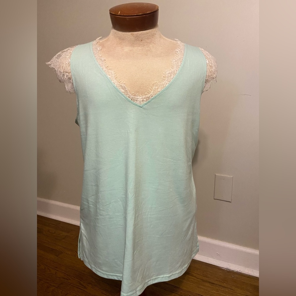 Tank with Lace Sleeve